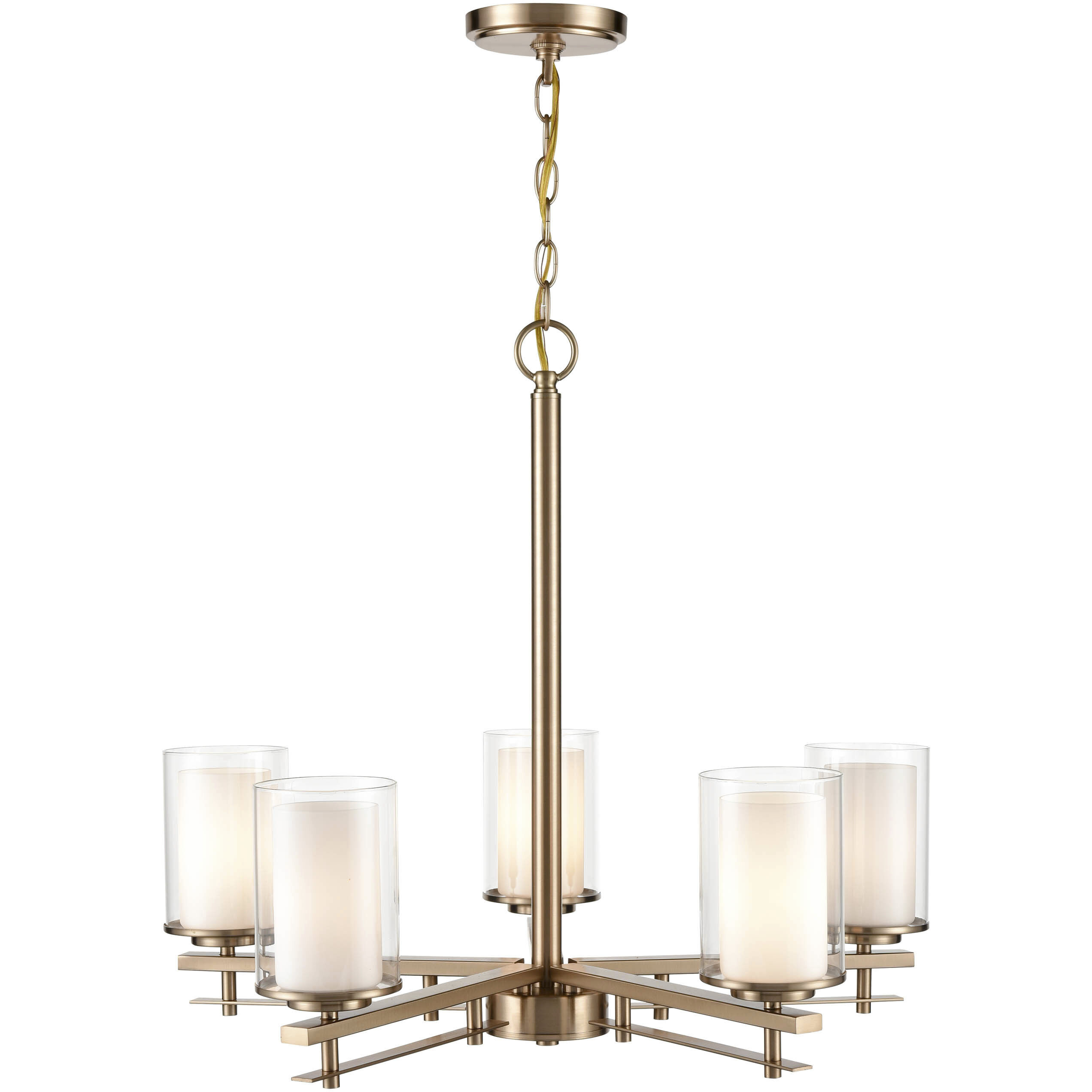 Huderson 5 Light 26 inch Modern Gold Chandelier Ceiling Light